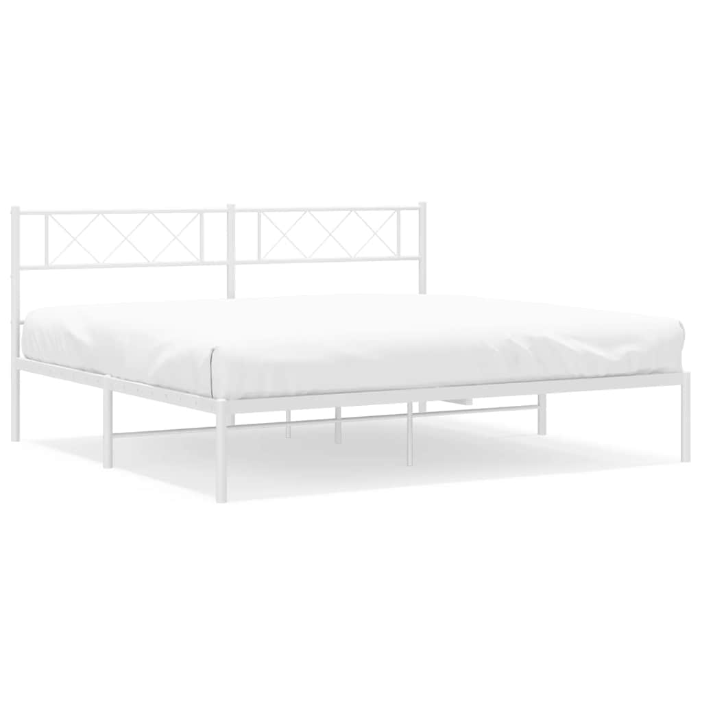 Giroletto con Testiera Metallo Bianco 193x203 cm | homemem39