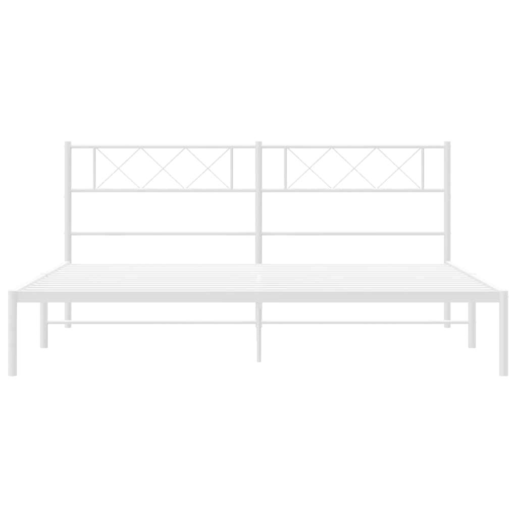 Giroletto con Testiera Metallo Bianco 193x203 cm | homemem39