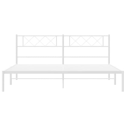 Giroletto con Testiera Metallo Bianco 193x203 cm | homemem39