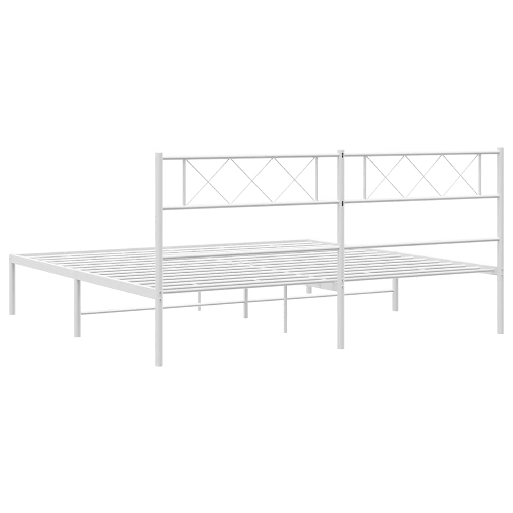 Giroletto con Testiera Metallo Bianco 193x203 cm | homemem39