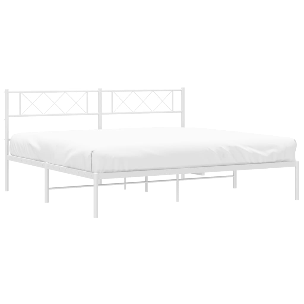 Giroletto con Testiera Metallo Bianco 200x200 cm | homemem39
