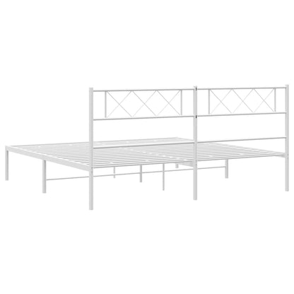 Giroletto con Testiera Metallo Bianco 200x200 cm | homemem39