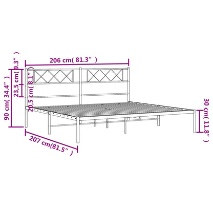 Giroletto con Testiera Metallo Bianco 200x200 cm | homemem39