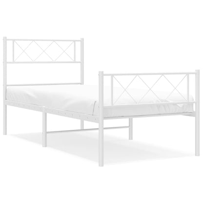 Giroletto con Testiera e Pediera Metallo Bianco 80x200 cm | homemem39