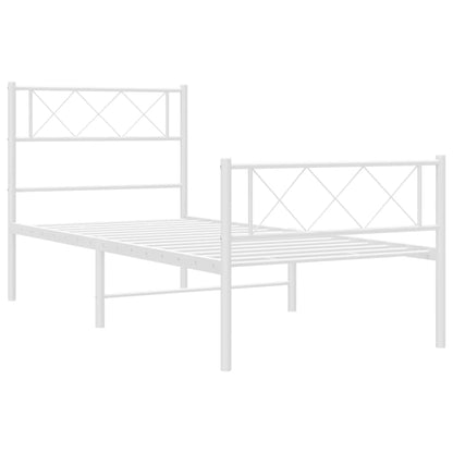 Giroletto con Testiera e Pediera Metallo Bianco 80x200 cm | homemem39