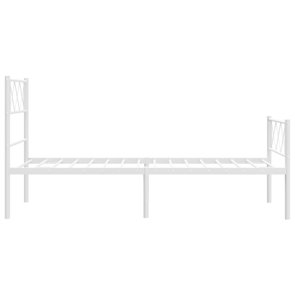 Giroletto con Testiera e Pediera Metallo Bianco 107x203 cm