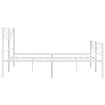 Giroletto con Testiera e Pediera Metallo Bianco 140x190 cm | homemem39