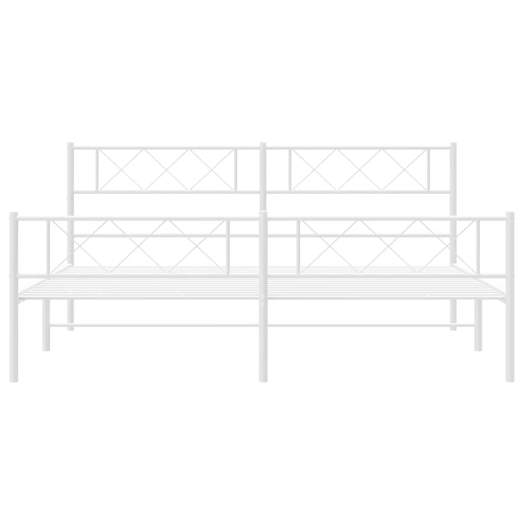 Giroletto con Testiera e Pediera Metallo Bianco 183x213 cm | homemem39
