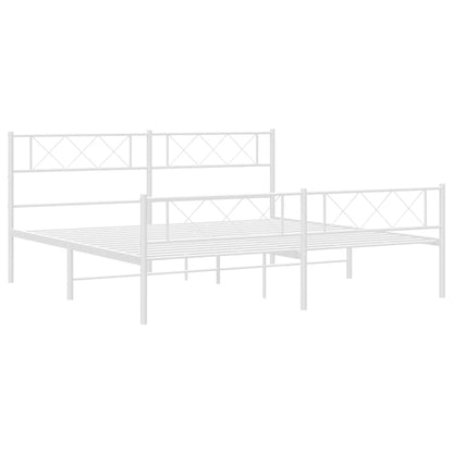 Giroletto con Testiera e Pediera Metallo Bianco 183x213 cm | homemem39