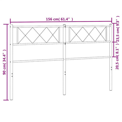 Testiera in Metallo Bianco 150 cm