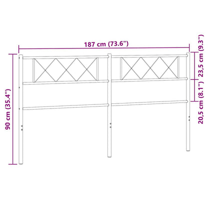 Testiera in Metallo Bianco 180 cm - homemem39