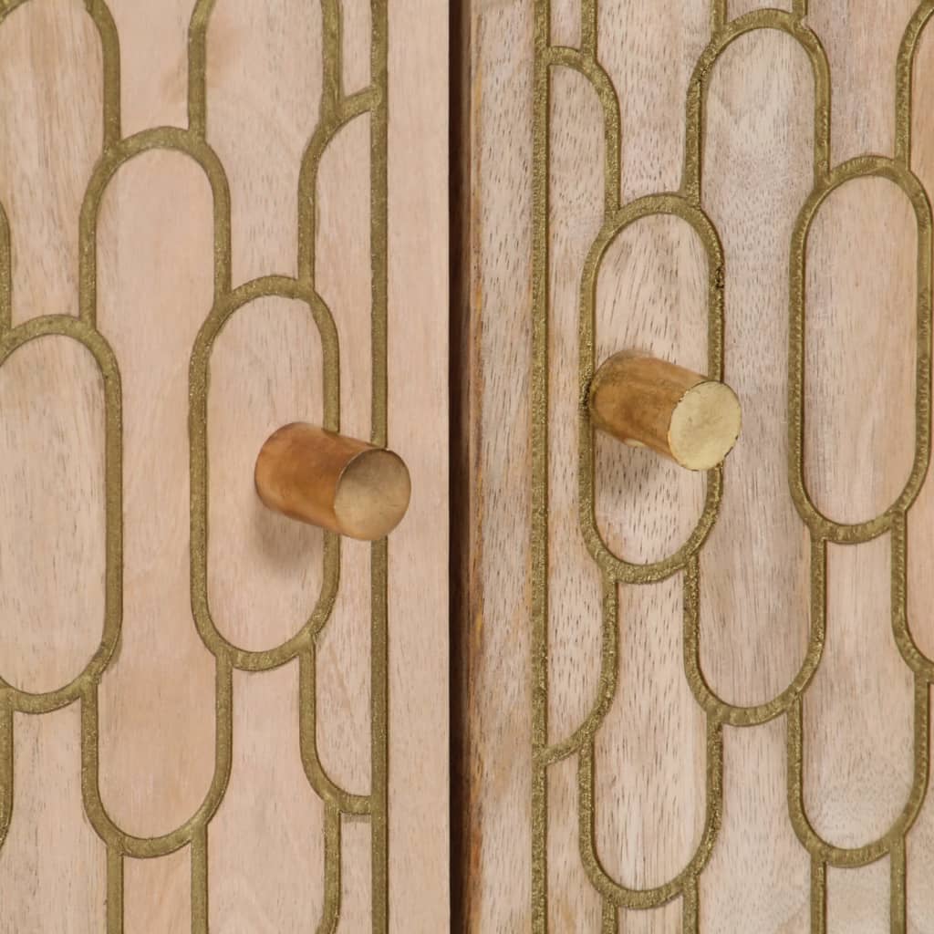 Credenze 3 pz 60x33x75 cm in Legno Massello di Mango