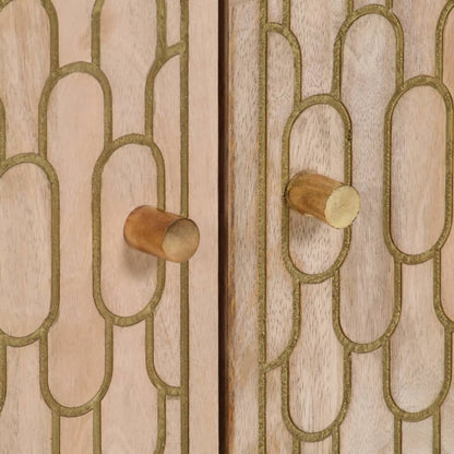 Credenze 3 pz 60x33x75 cm in Legno Massello di Mango