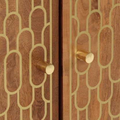 Credenze 3 pz 60x33x75 cm in Legno Massello di Mango