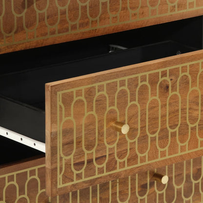 Credenze 3 pz 60x33x75 cm in Legno Massello di Mango