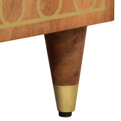 Credenze 3 pz 60x33x75 cm in Legno Massello di Mango