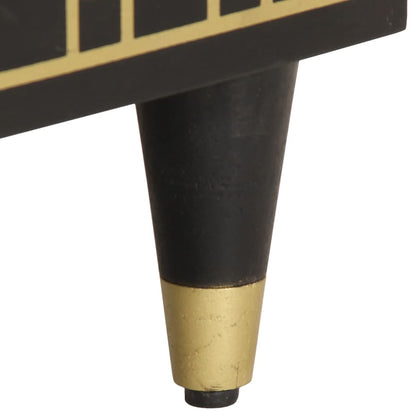 Credenze 2 pz 60x33x75 cm in Legno Massello di Mango