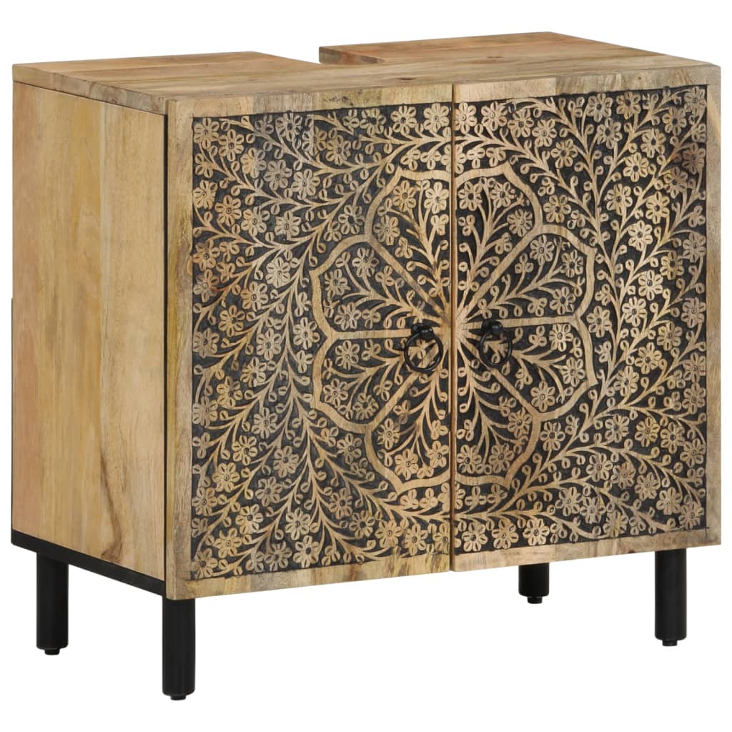 Set Mobili da Bagno 4 pz in Legno Massello di Mango | homemem39