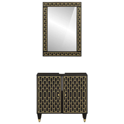 Set Mobili da Bagno 2pz in Legno Massello di Mango | homemem39