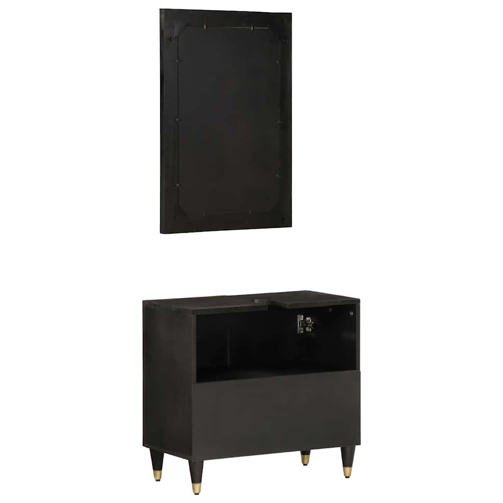 Set Mobili da Bagno 2pz in Legno Massello di Mango | homemem39