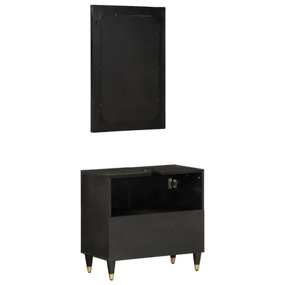 Set Mobili da Bagno 2pz in Legno Massello di Mango | homemem39