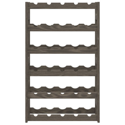 Portabottiglie per 30 Bottiglie Grigio Legno Massello di Pino