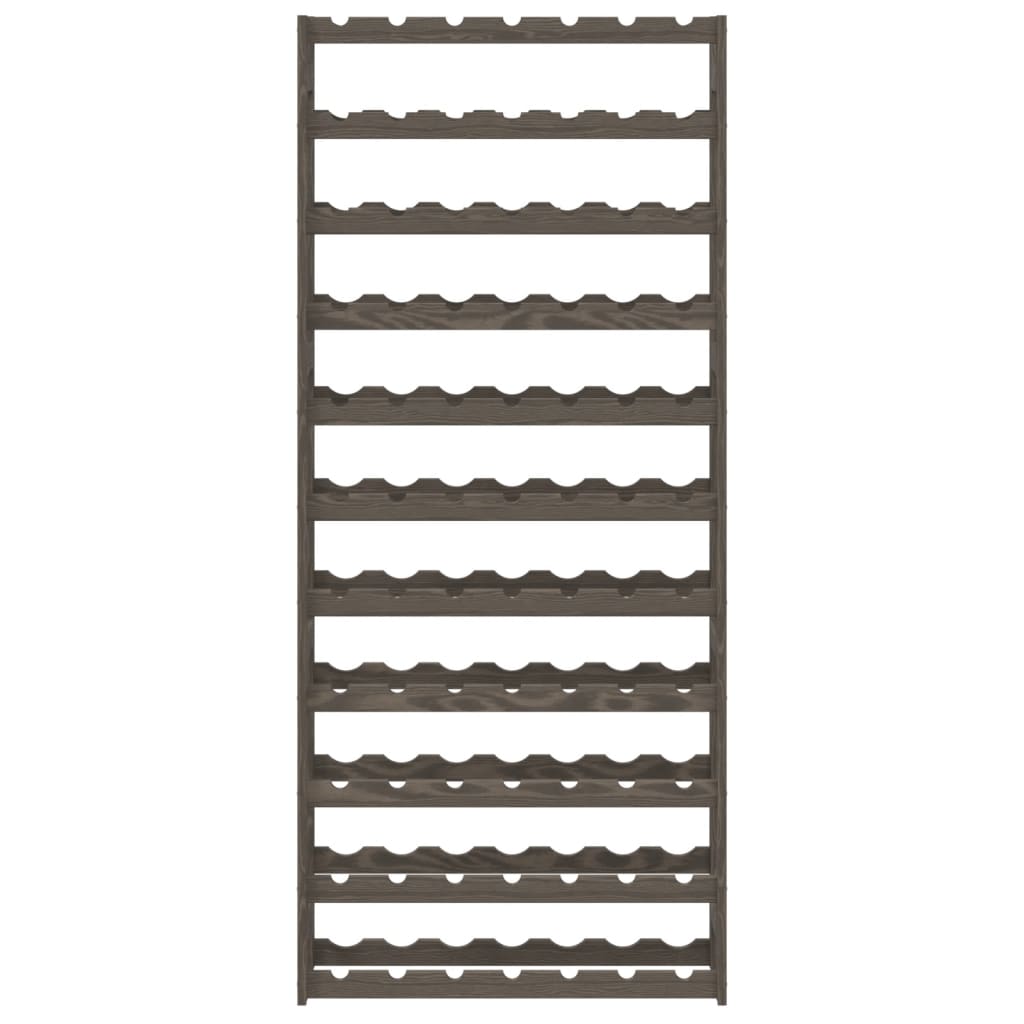 Portabottiglie per 77 Bottiglie Grigio Legno Massello di Pino