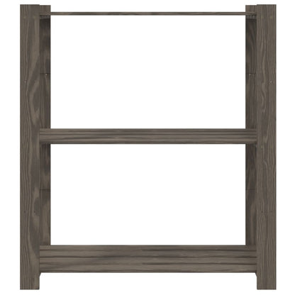 Scaffale a 3 Livelli Grigio 80x38x90 cm in Legno di Pino - homemem39