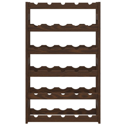 Portabottiglie per 30 Bottiglie Marrone Legno Massello di Pino
