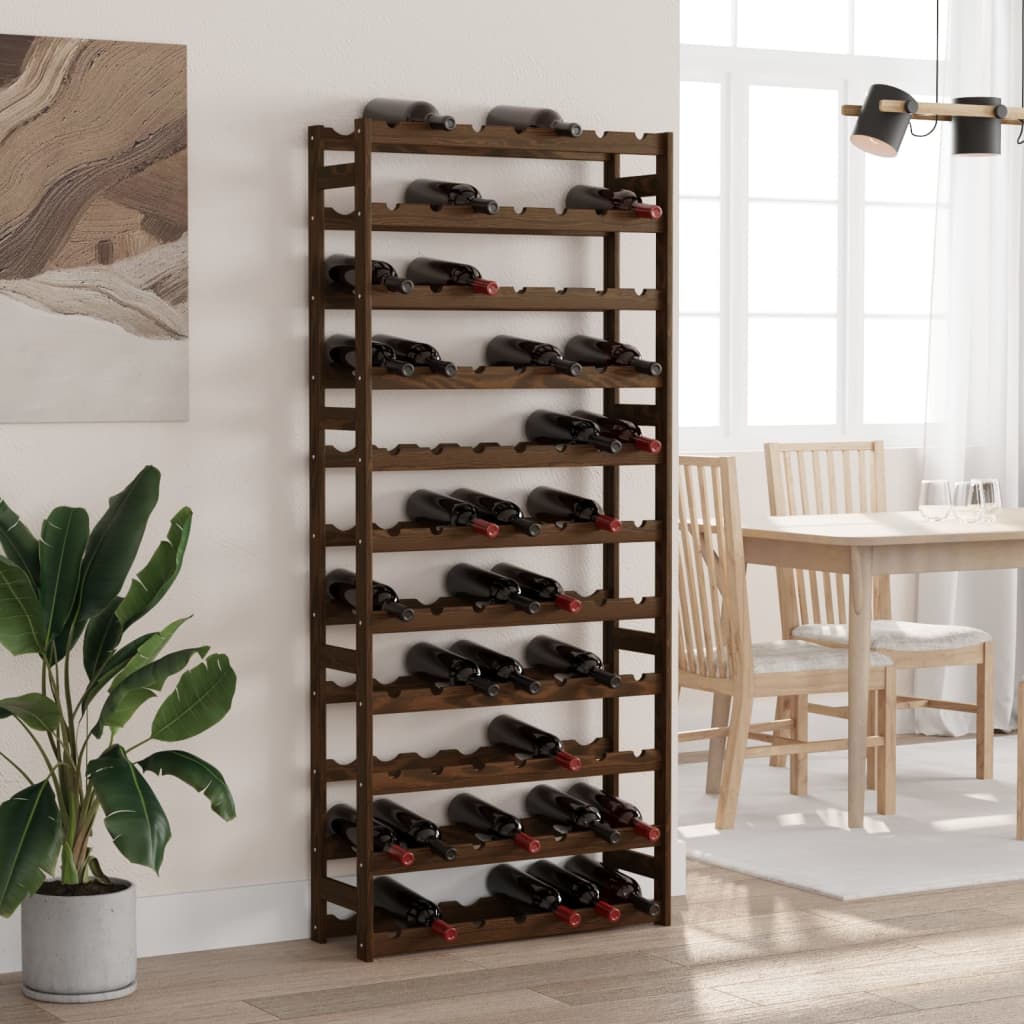 Portabottiglie per 77 Bottiglie Legno Massello di Pino