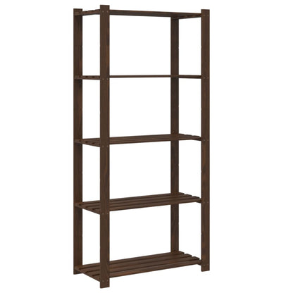 Scaffale a 5 Livelli Marrone 80x38x170 cm in Legno di Pino - homemem39