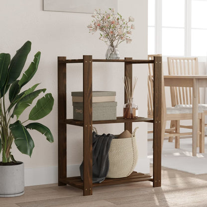 Scaffale a 3 Livelli Marrone 60x38x90 cm in Legno di Pino | homemem39