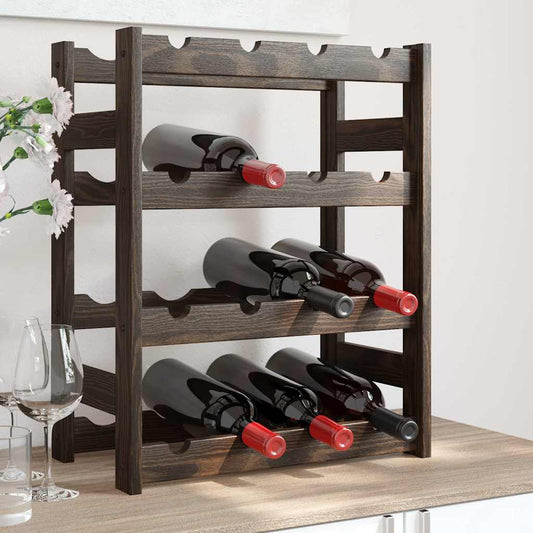 Portabottiglie per 16 Bottiglie Legno Massello di Pino
