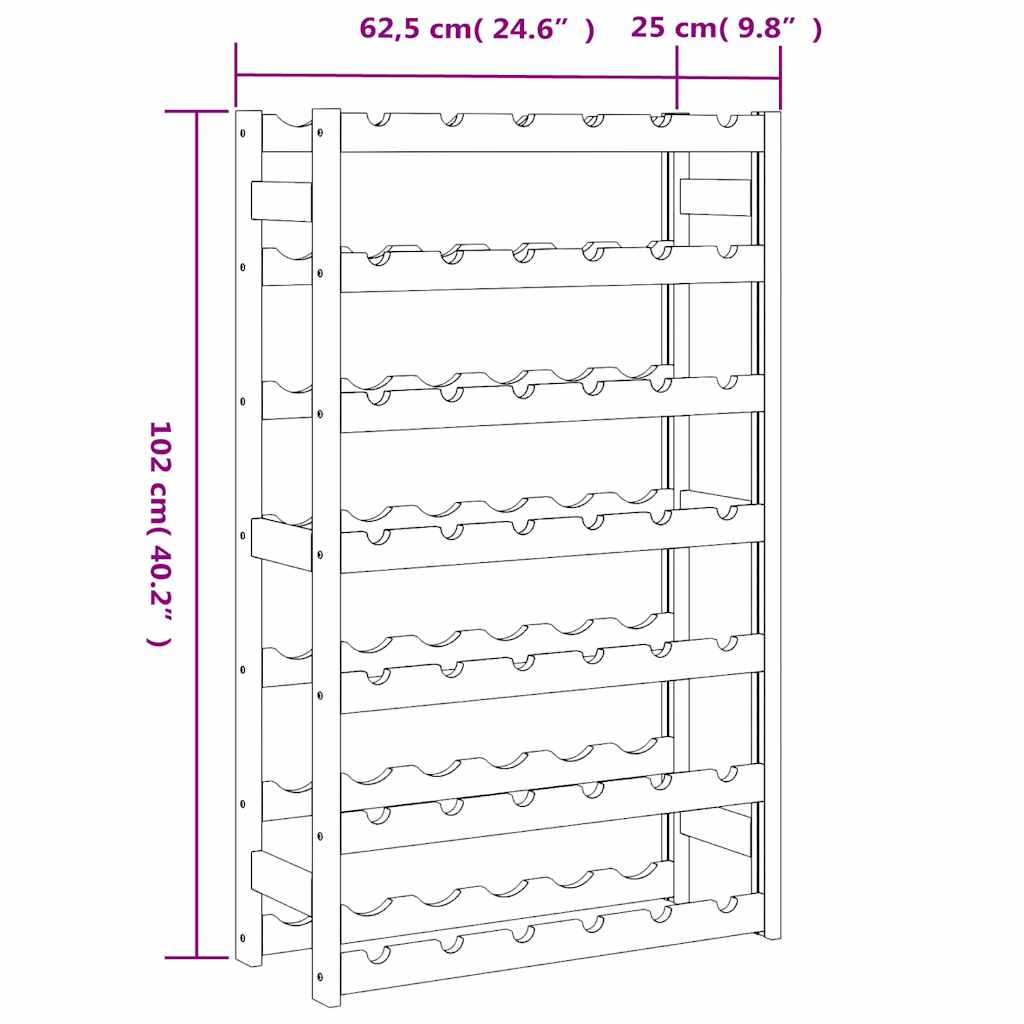 Portabottiglie per 42 Bottiglie Legno Massello di Pino