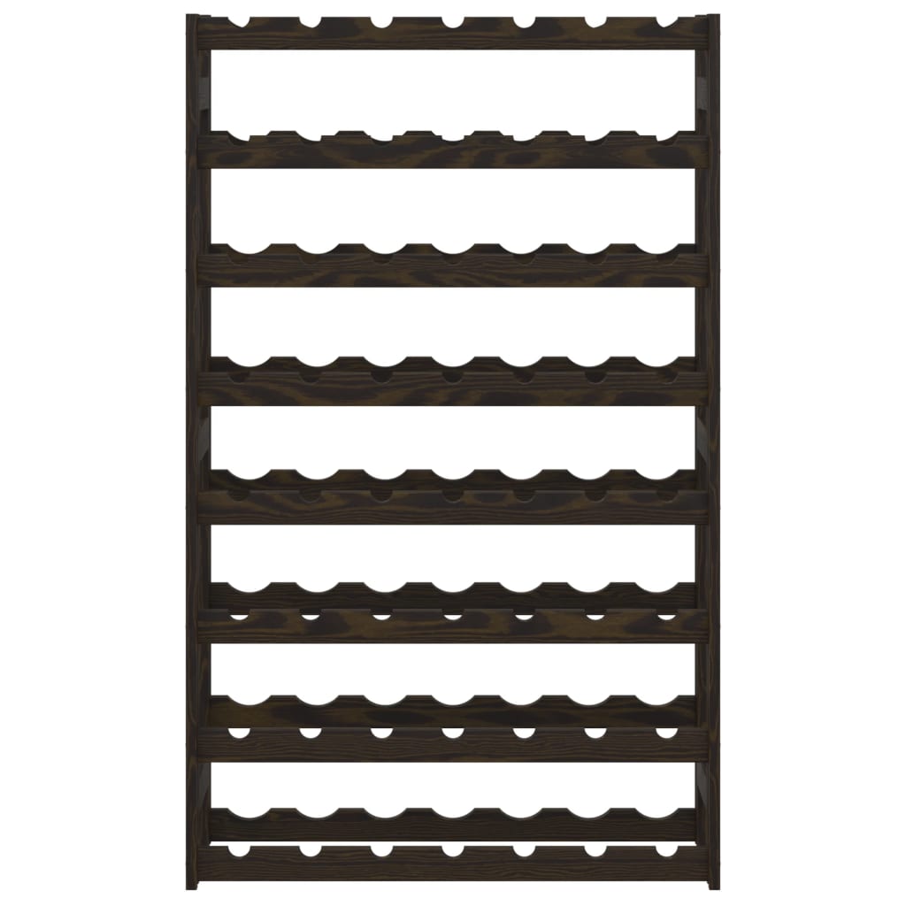 Portabottiglie per 56 Bottiglie Nero Legno Massello di Pino