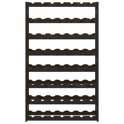 Portabottiglie per 56 Bottiglie Nero Legno Massello di Pino
