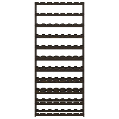 Portabottiglie per 77 Bottiglie Nero Legno Massello di Pino