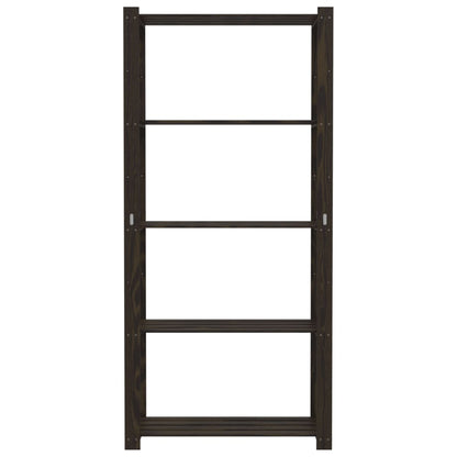 Scaffale a 5 Livelli Nero 80x38x170 cm in Legno di Pino - homemem39