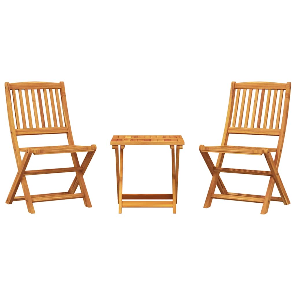 Set da Pranzo da Giardino Pieghevole 3 pz in Massello di Acacia | homemem39