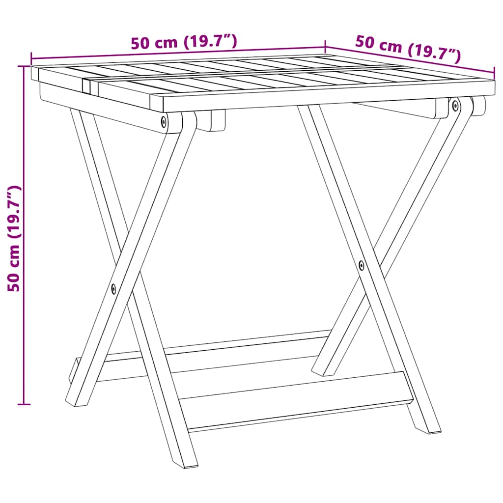 Set da Pranzo da Giardino Pieghevole 3 pz in Massello di Acacia | homemem39