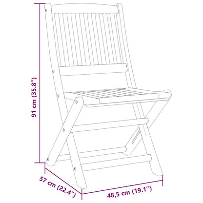 Set da Pranzo da Giardino Pieghevole 3 pz in Massello di Acacia | homemem39