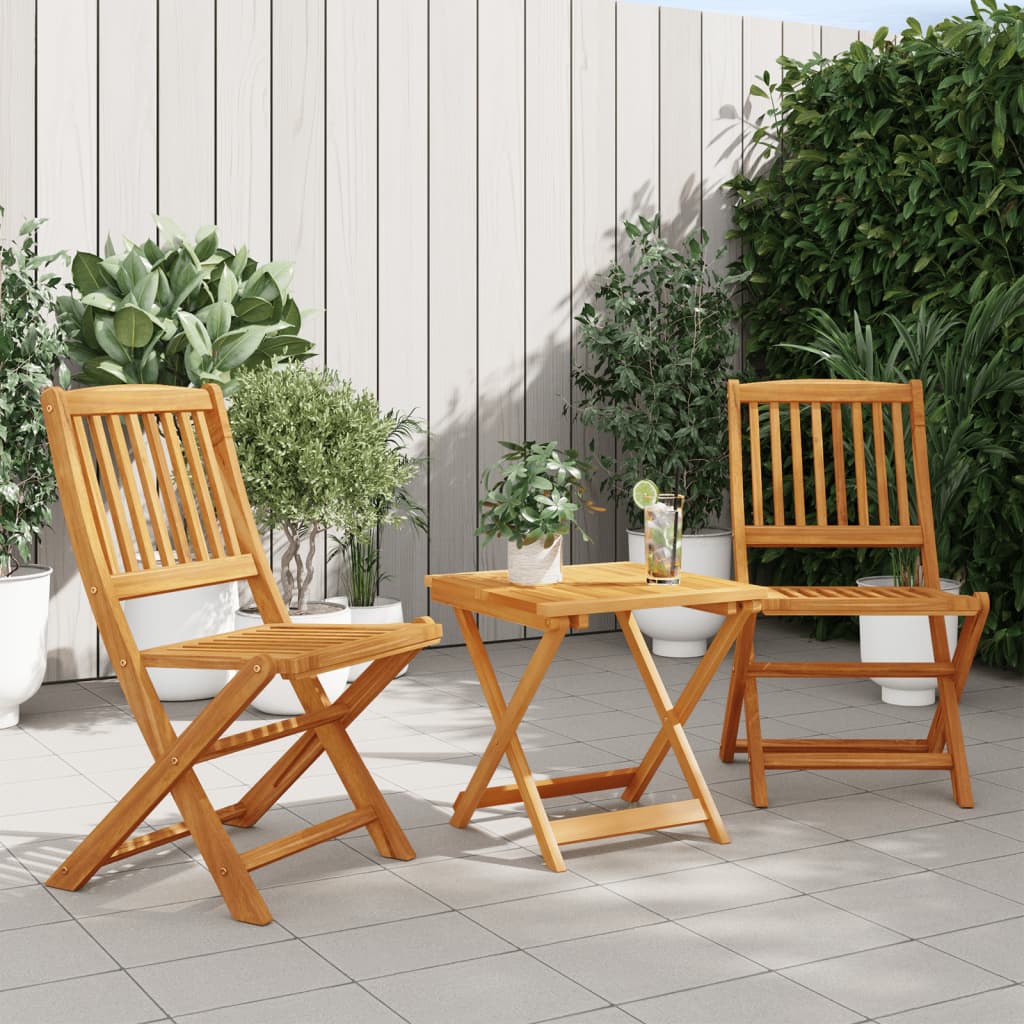 Set da Pranzo da Giardino Pieghevole 3 pz in Massello di Acacia | homemem39