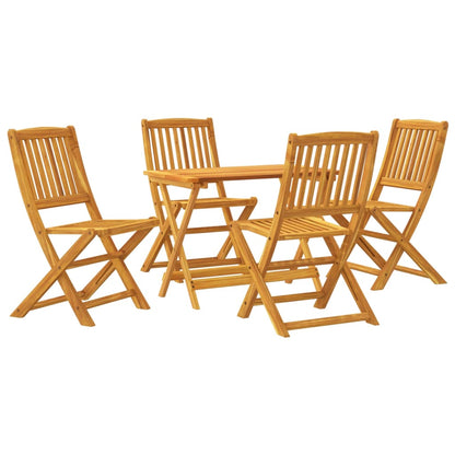 Set Pranzo da Giardino Pieghevole 5pz Legno Massello di Acacia | homemem39