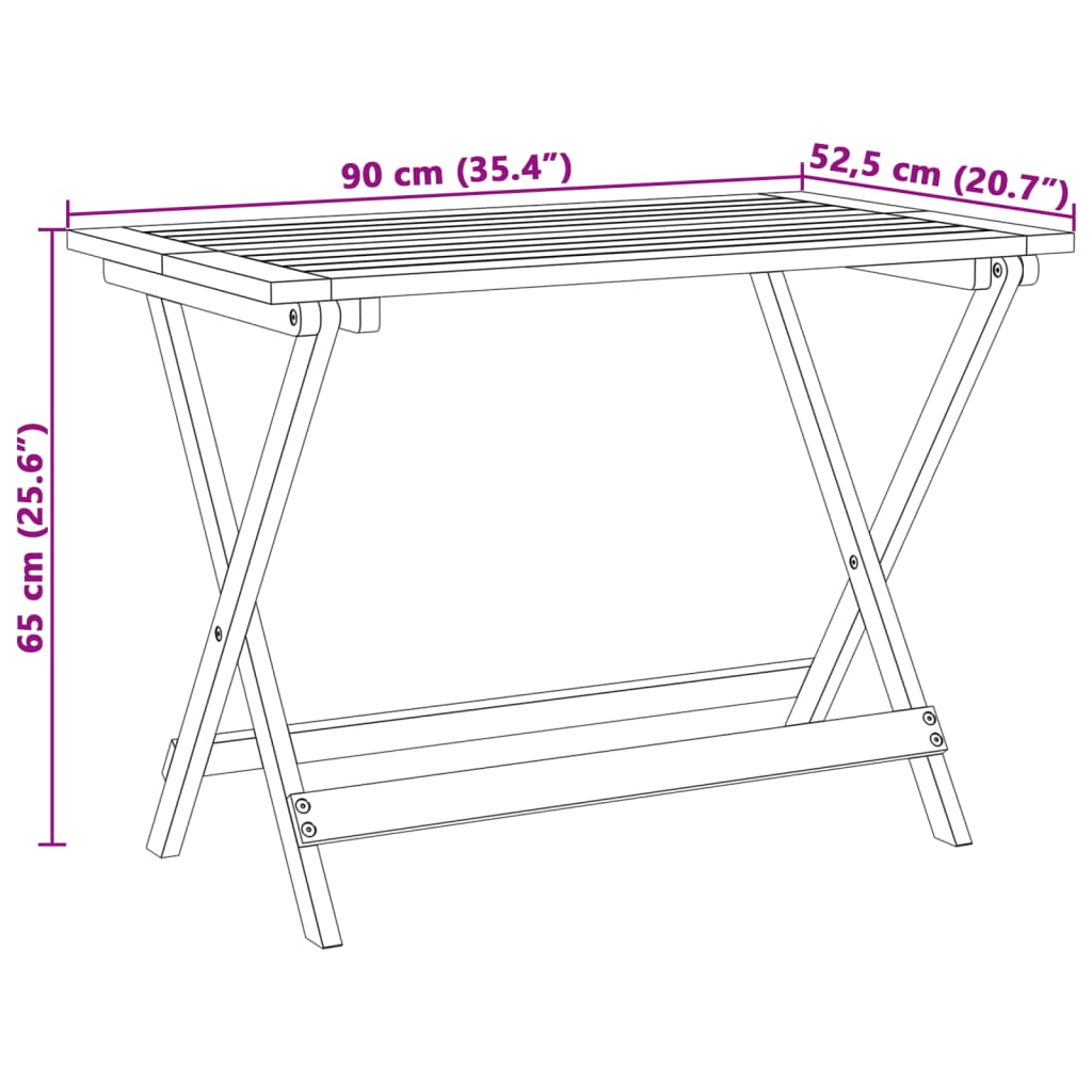 Set Pranzo da Giardino Pieghevole 5pz Legno Massello di Acacia | homemem39