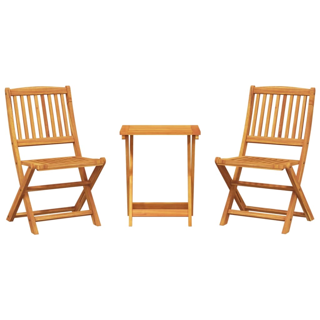 Set da Pranzo da Giardino Pieghevole 3 pz in Massello di Acacia | homemem39