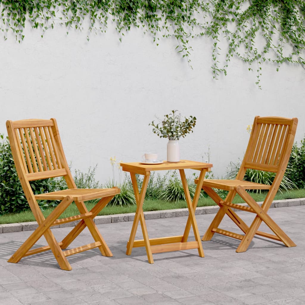 Set da Pranzo da Giardino Pieghevole 3 pz in Massello di Acacia | homemem39