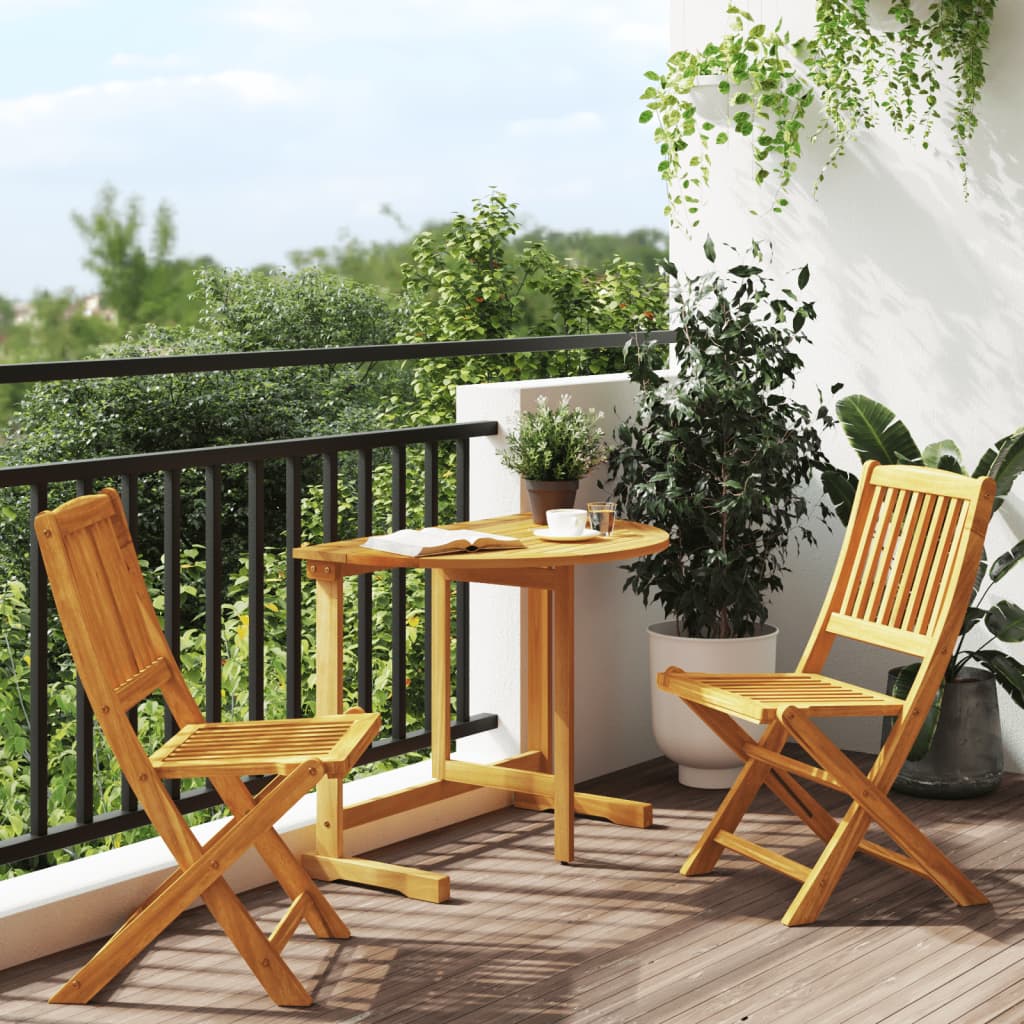 Set da Pranzo da Giardino Pieghevole 3 pz in Massello di Acacia | homemem39