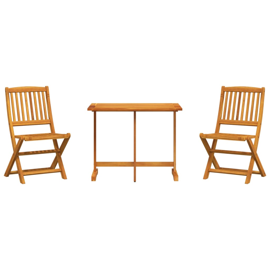 Set da Pranzo da Giardino Pieghevole 3 pz in Massello di Acacia | homemem39