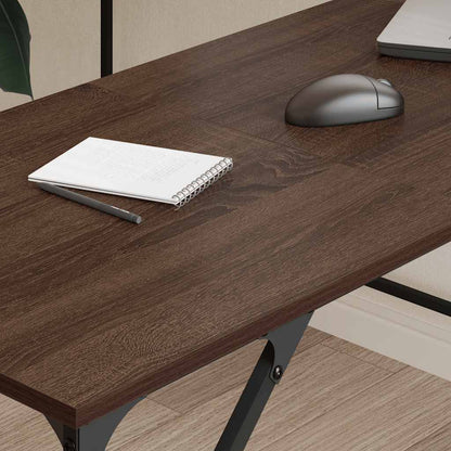 Scrivania Rovere Marrone 149x149x75 cm in Legno Multistrato | homemem39