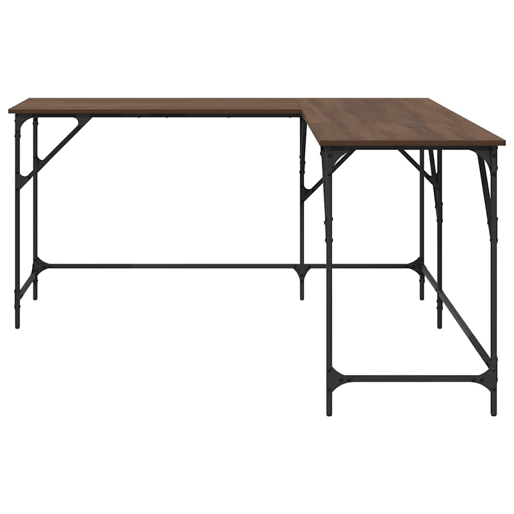 Scrivania Rovere Marrone 149x149x75 cm in Legno Multistrato | homemem39